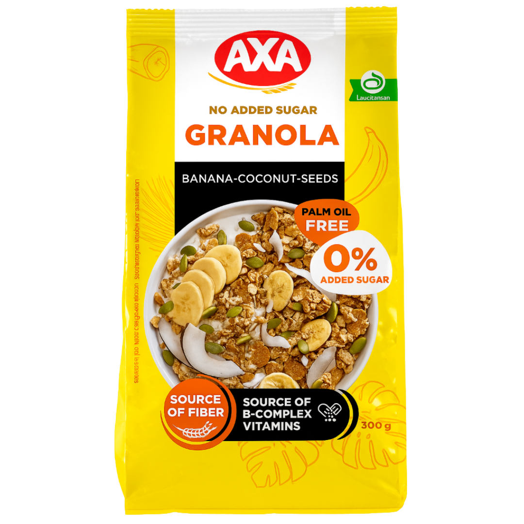 AXA no-sugar Granola Banana Coconut Seeds