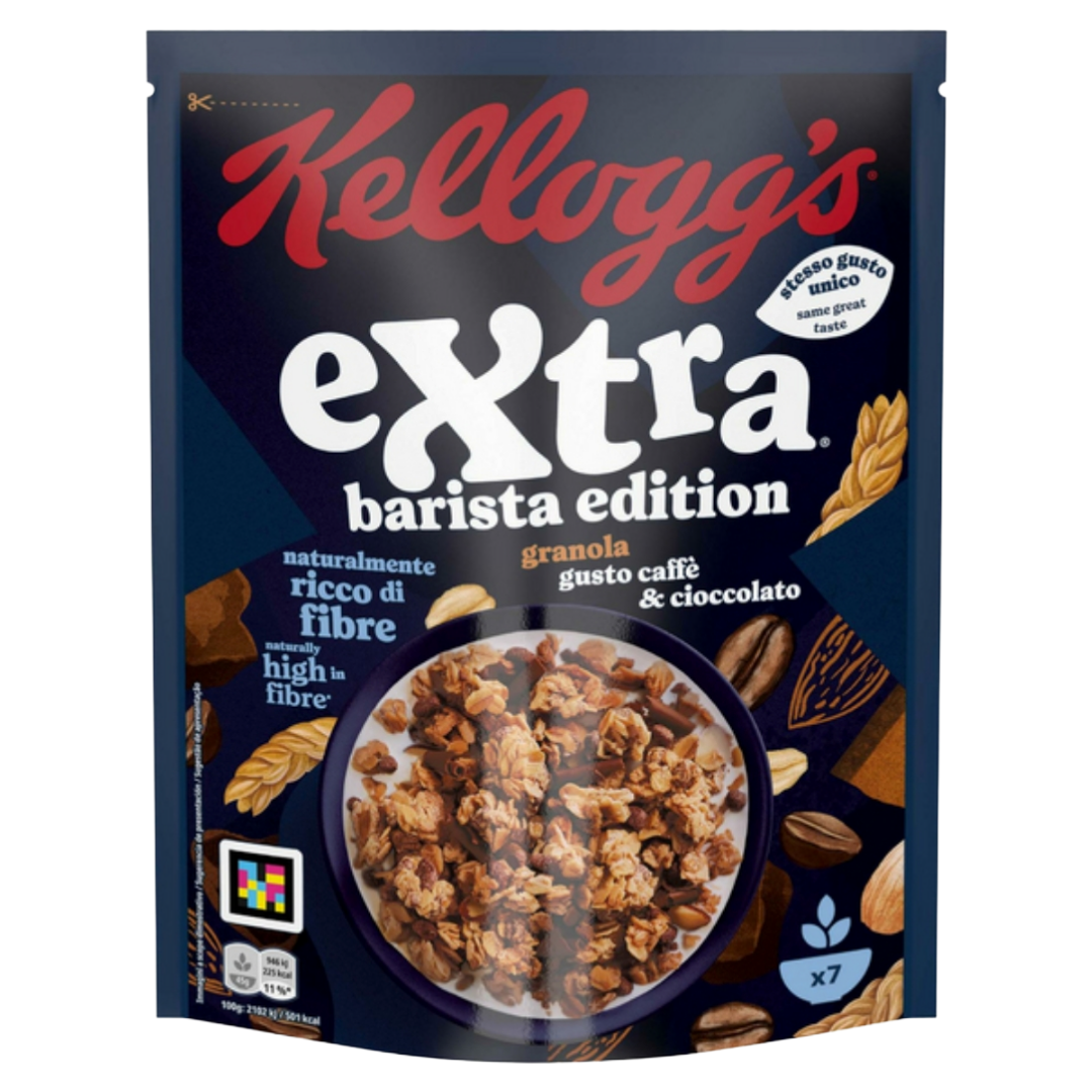 Kellogg's Extra Barista Edition Granola with coffee and chocolate flavor